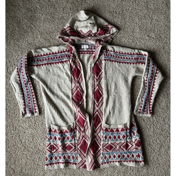 Lucky Brand Sweaters - Lucky Brand Plus Size 1X Oversized Knit Hooded‎ Cardigan Sweater WESTERN Boho
